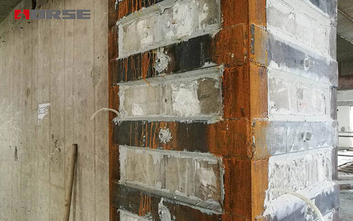 Steel jacketing of column 