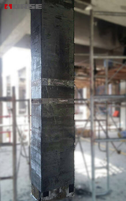 Carbon fiber fabric reinforced concrete column Carbon fiber fabric reinforced concrete column