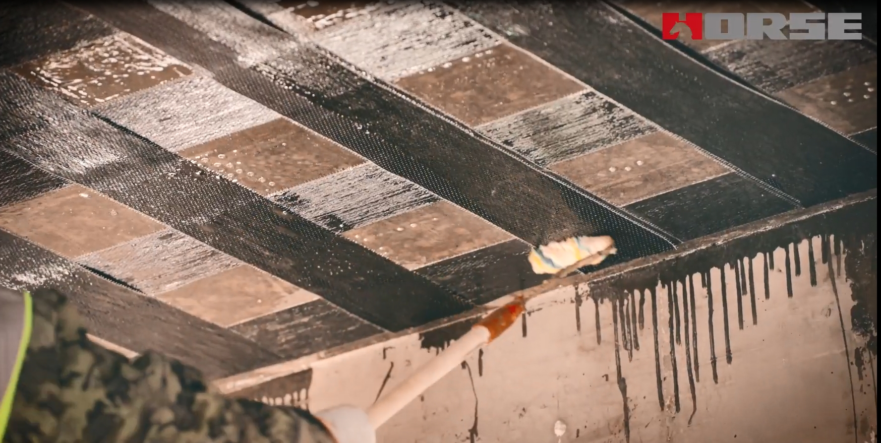 Carbon fiber strengthening slab