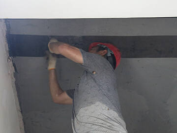 Slab retrofitting-carbon fiber reinfroced polymer