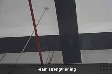 concrete beam with unidirectional carbon sheet